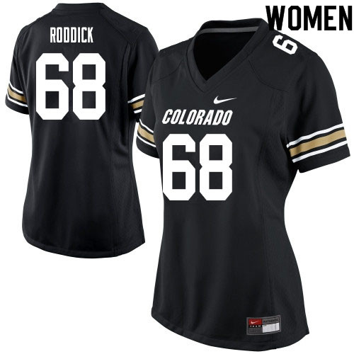 Women #68 Casey Roddick Colorado Buffaloes College Football Jerseys Sale-Black
